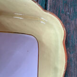 Plat à cake vintage jaune et blanc