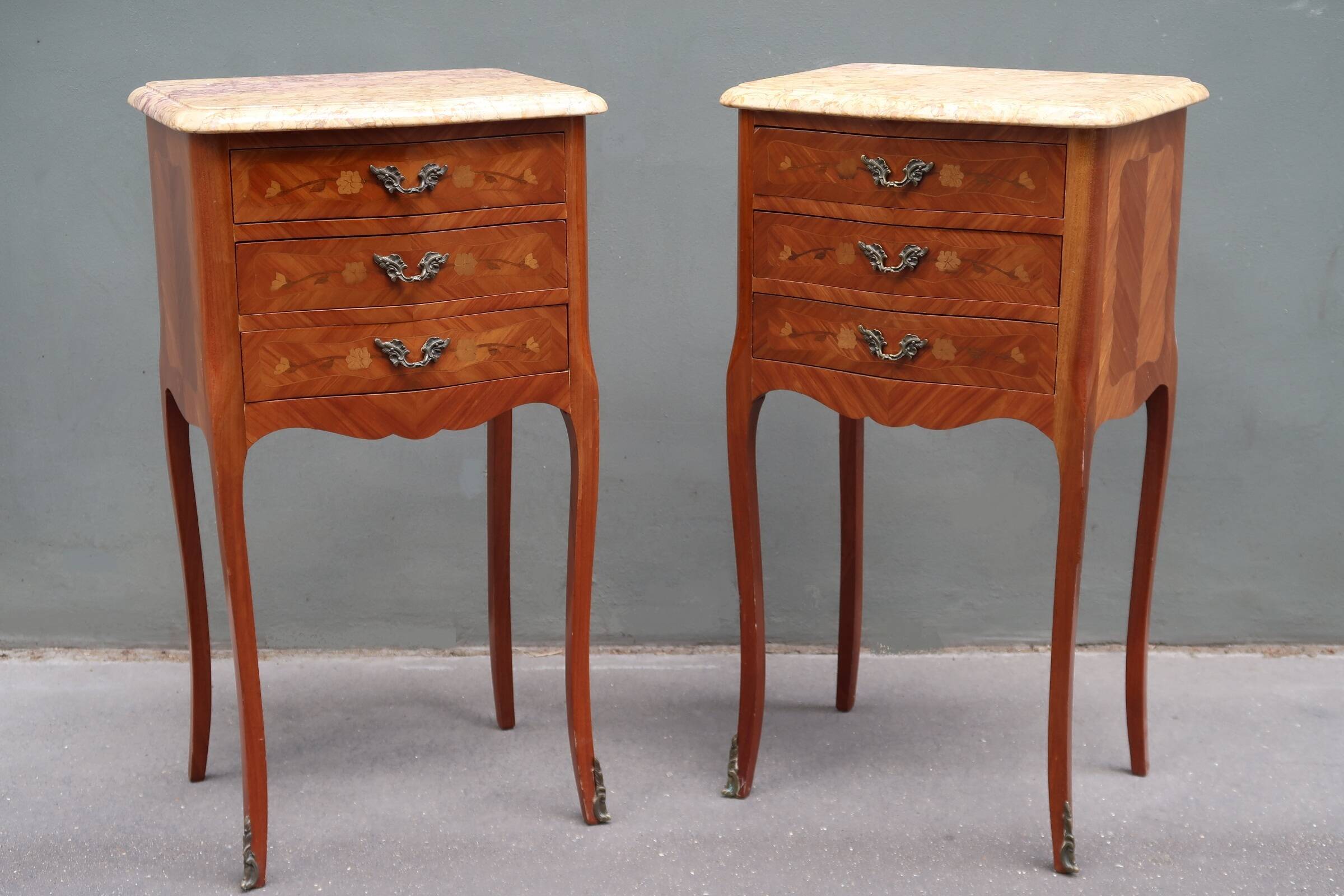 Pair of Louis XV style bedside tables