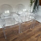 3 fauteuils style Kartell Louis Ghost transparents – Philippe Starck