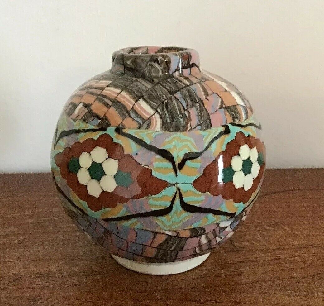 Earthenware vase Gerbino Vallauris vintage ceramics
