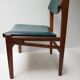 Set of 4 Scandinavian Teak and Green Leatherette Dining Chairs