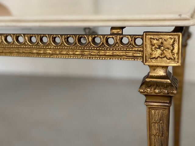 Marble and bronze coffee table