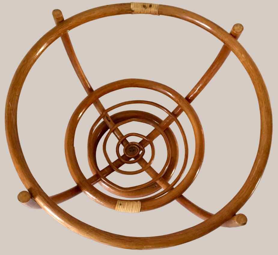 Rattan and smoked glass coffee table 1970