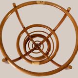 Rattan and smoked glass coffee table 1970