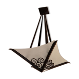 Cubist Art Deco chandelier in wrought iron