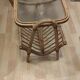 Rattan and frosted glass end table with magazine rack