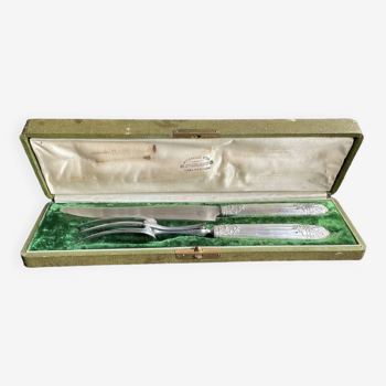 Silver cutting service stuffed in a case - ATE Guichard & Émile Puiforcat - 19th century