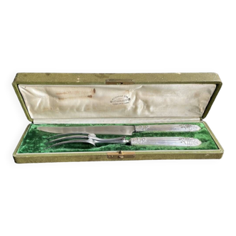 Silver cutting service stuffed in a case - ATE Guichard & Émile Puiforcat - 19th century