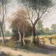 Path under the tall trees, oil on canvas signed