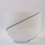 Kosta Boda bowl-centerpiece, 1980s / 90s, white with multicolor filaments.