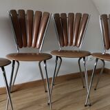 Lot of 4 chairs vintage petals 1970s