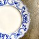 Sarreguemines round dish in blue earthenware, "Basket" service