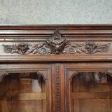 Buffet library two-body antique carved wooden.