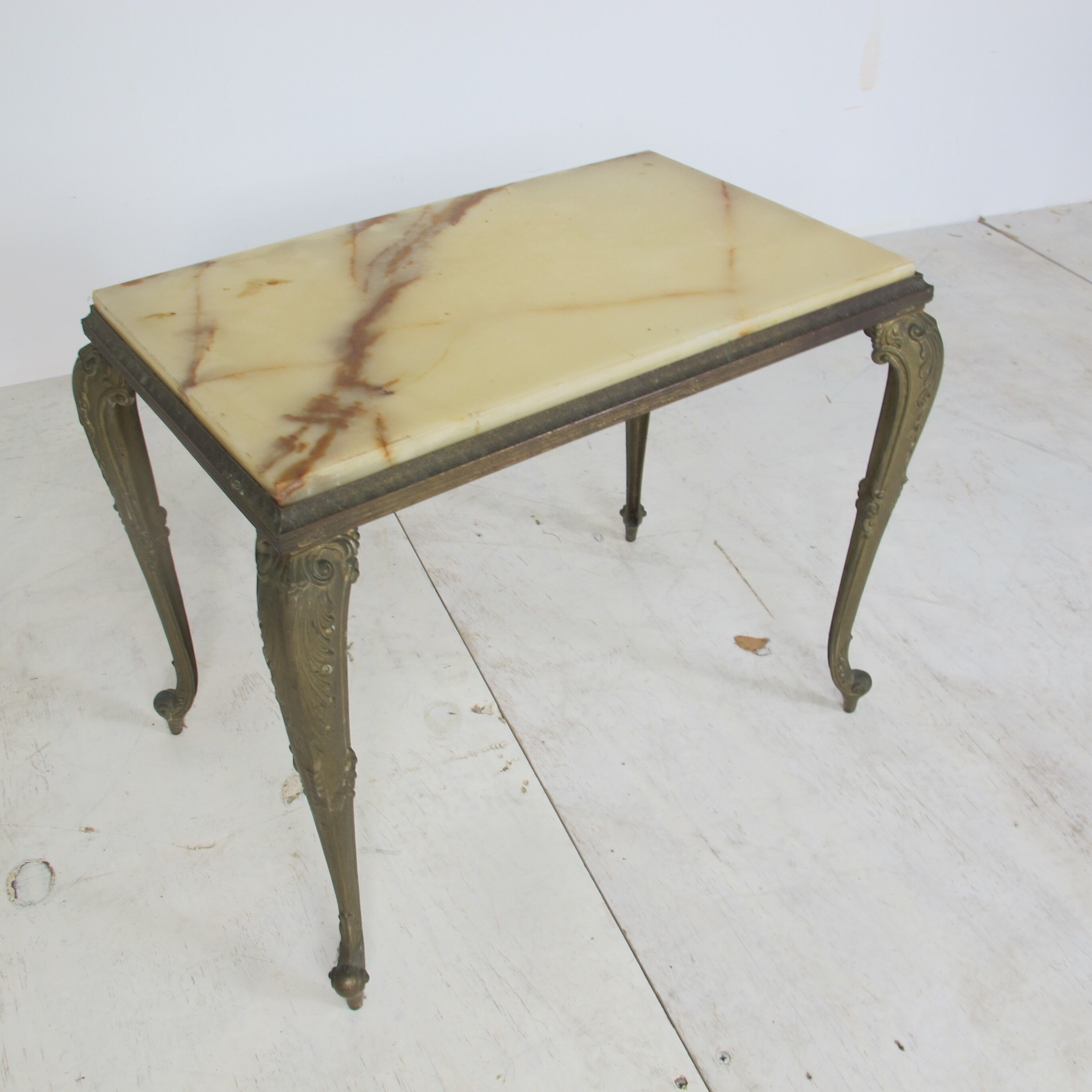 Regency marble and brass side table, 1950s