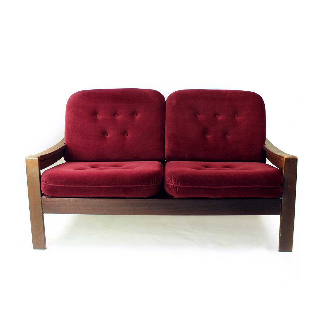 Canapé 2 places en velours de Hikor Pisek, Tchécoslovaquie, années 1980