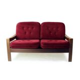 Canapé 2 places en velours de Hikor Pisek, Tchécoslovaquie, années 1980