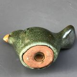 Green ceramic bird