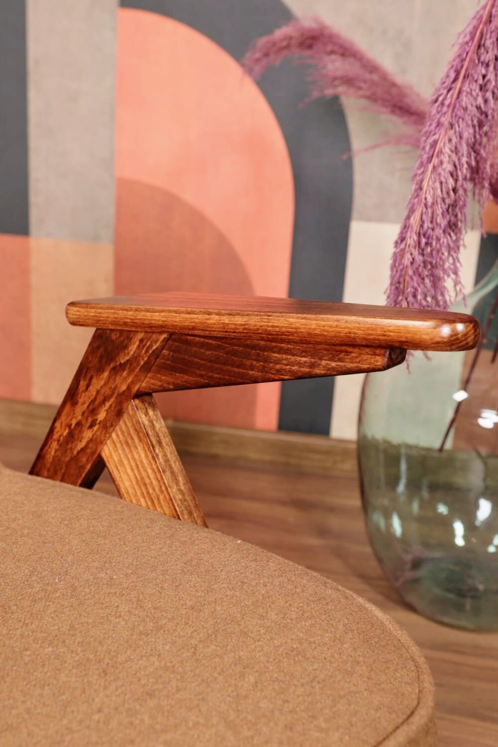 Scandinavian armchair deep brown wool space age design