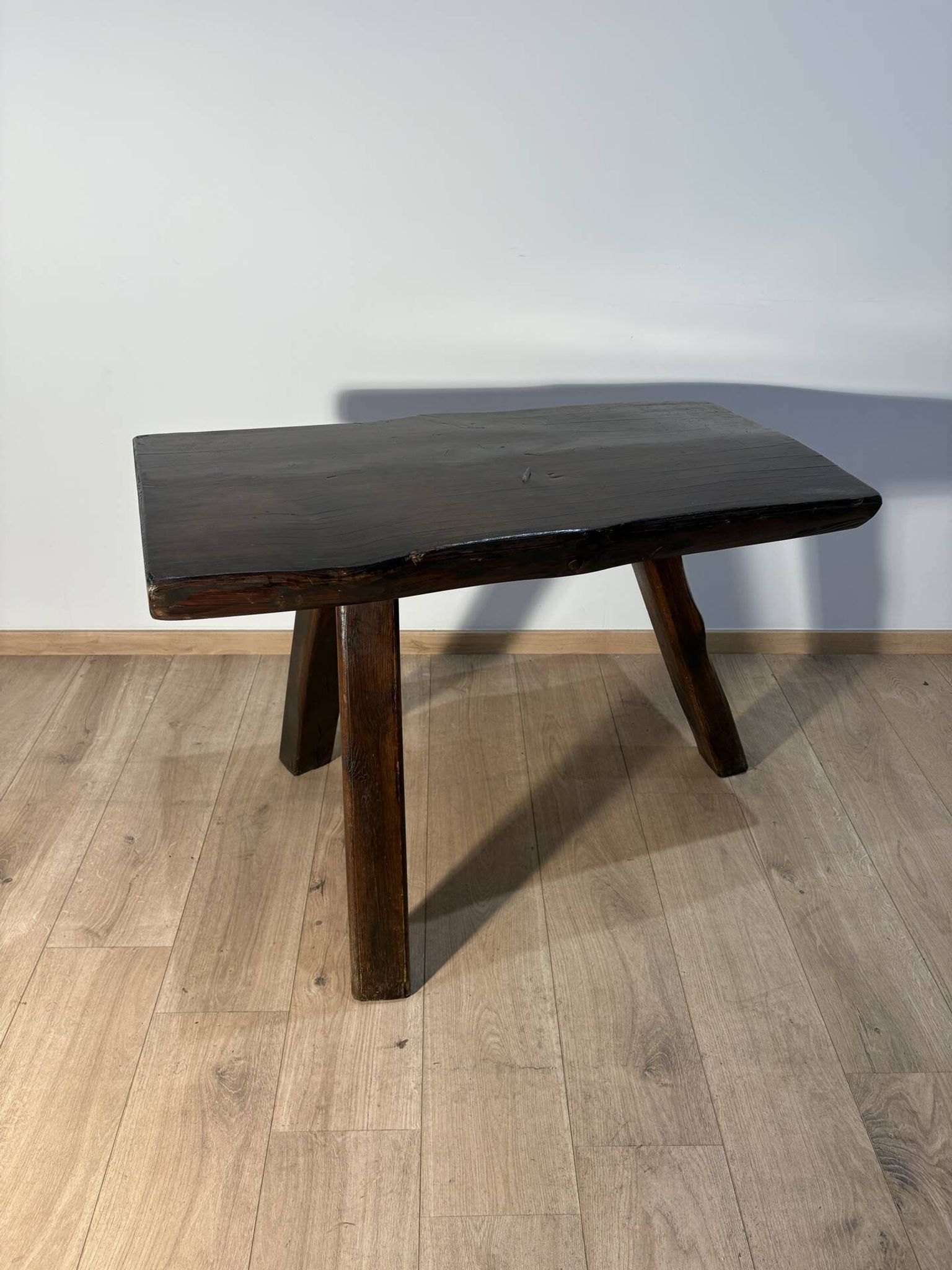 Brutalist table made of solid oak.