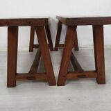 Paire de bancs de ferme