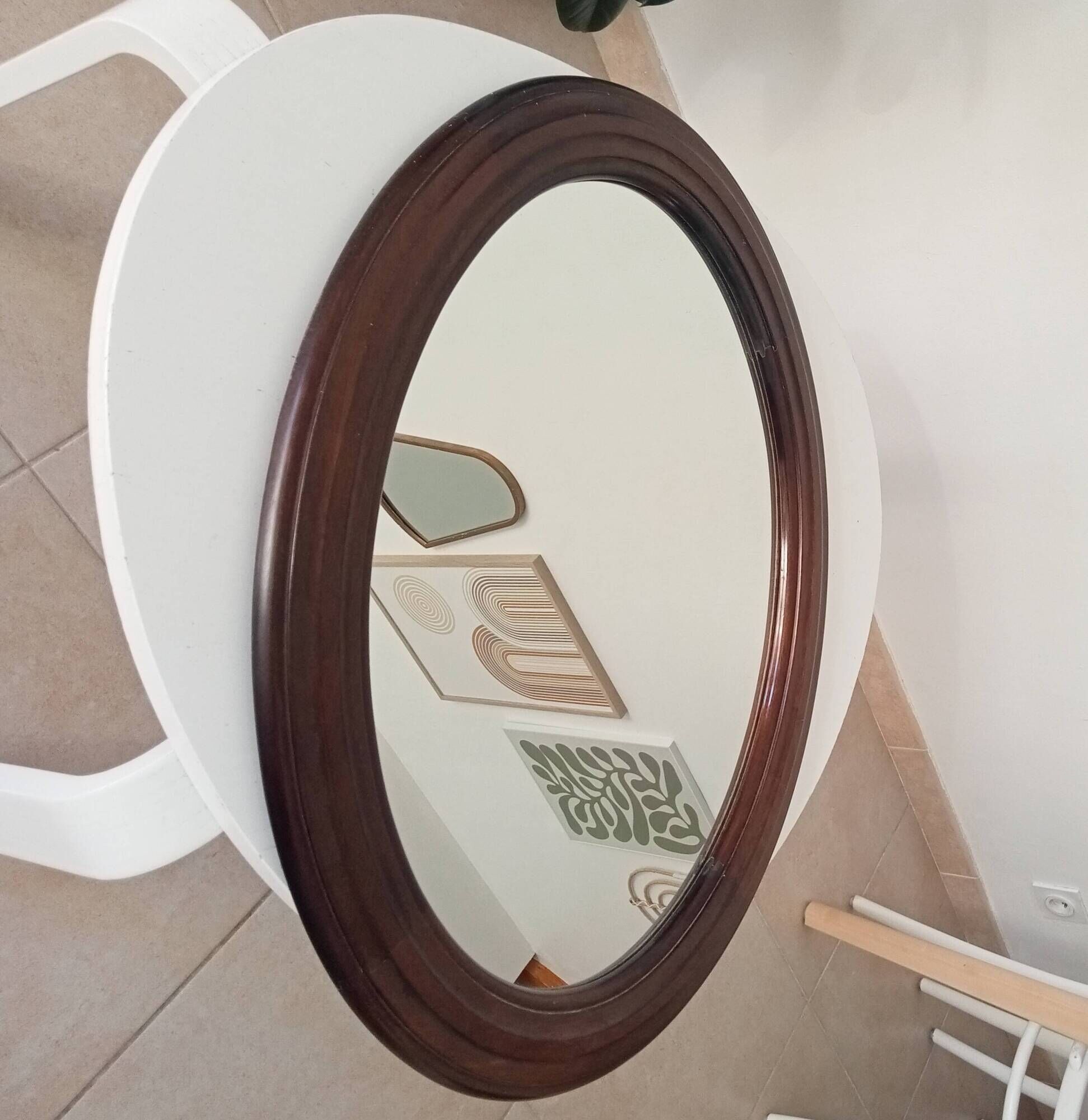 Miroir ovale vintage années 60/70 69*54 cm