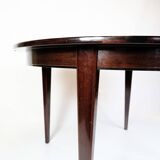 Round Dining Table With Extensions Model 55 Made In Mahogany By Omann Jun
