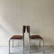 Pair of chrome and chestnut brown velvet chairs, 1970s design