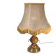 Retro-style lamp in turned wood and gold metal, 37x57cm