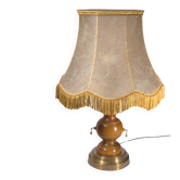Lampe de style rétro en bois tourné et métal doré, 37x57cm
