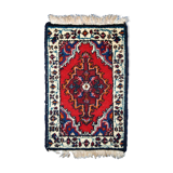 Vintage persian carpet hamadan handmade 1.3' x 1.9' (40cm x 60cm) 1970s, 1c761