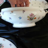 soup and porcelain dish Limoges floral decoration