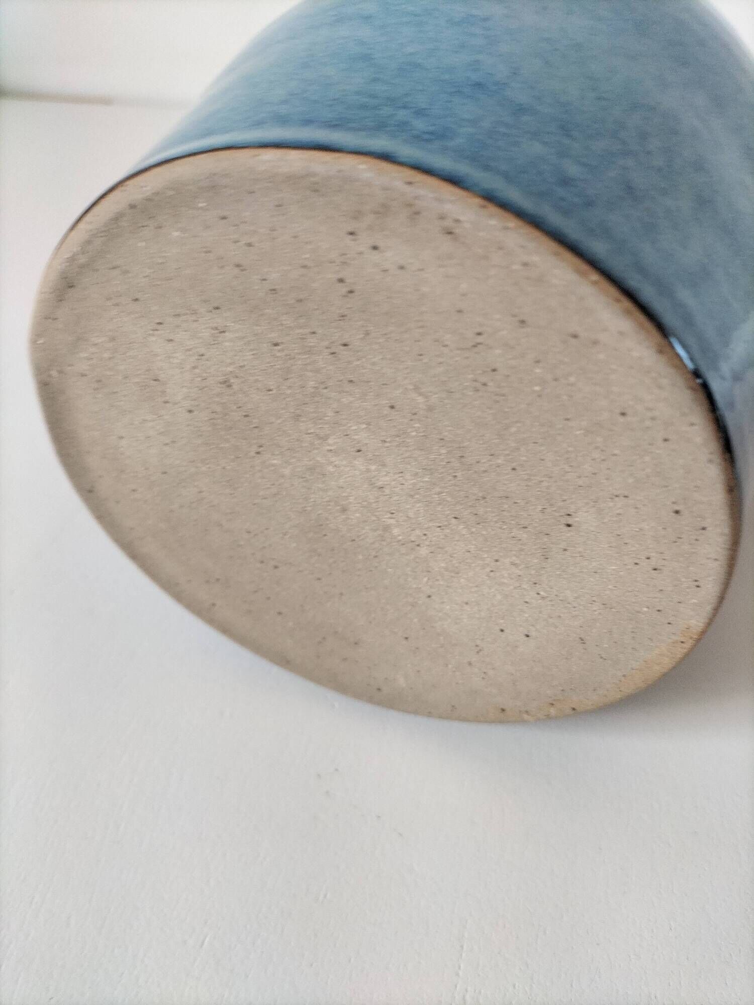 Blue glazed stoneware jug