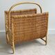 Vintage rattan / wicker magazine rack, magazine basket