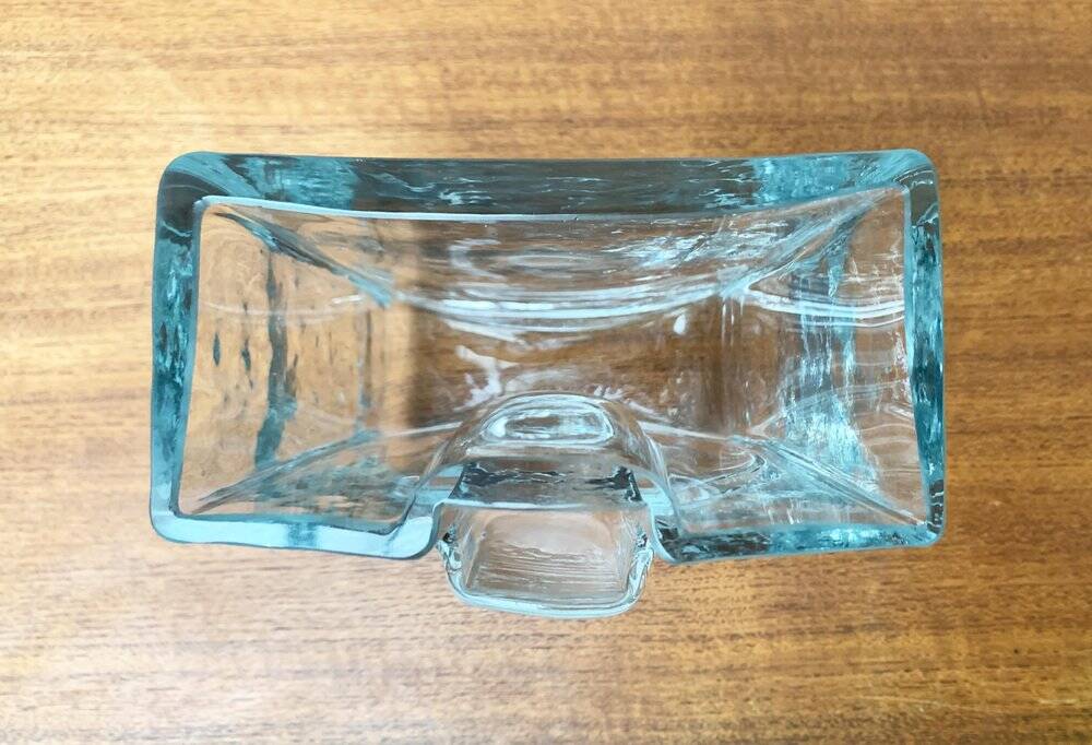 Postmodern glass block vase by Rosenthal, 1980s.