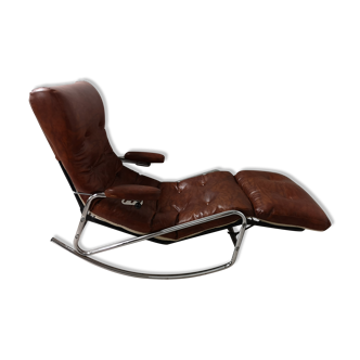 Vintage rocking chair, chaise longue, 1970s