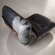 Marsala armchair in black leather by Michel Ducaroy, Ligne Roset edition.