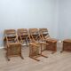 Set of 8 chairs 1960s Charlotte Perriand Style woven straw & wood