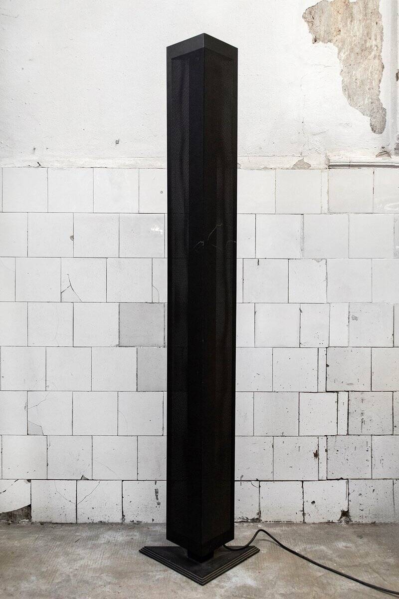 Three-light floor lamp in metal by Status Italia, 1990s.