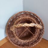 Rattan wicker glass and bottle holder basket