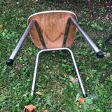 2 blue formica chairs