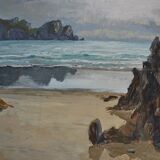 Oil painting "rocky coast"