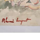 Watercolor "Nude Woman" by Rémi Leyrat