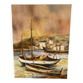 Tableau marine coucher de soleil