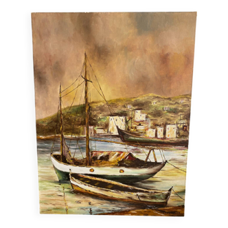 Tableau marine coucher de soleil