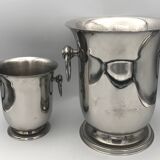 Jean COUZON champagne bucket and ice bucket set on pedestal
