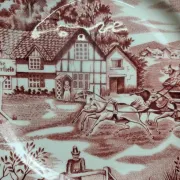 Dessert plate Terre de fer Lunéville – English Style – The Copperfield – Toile de Jouy