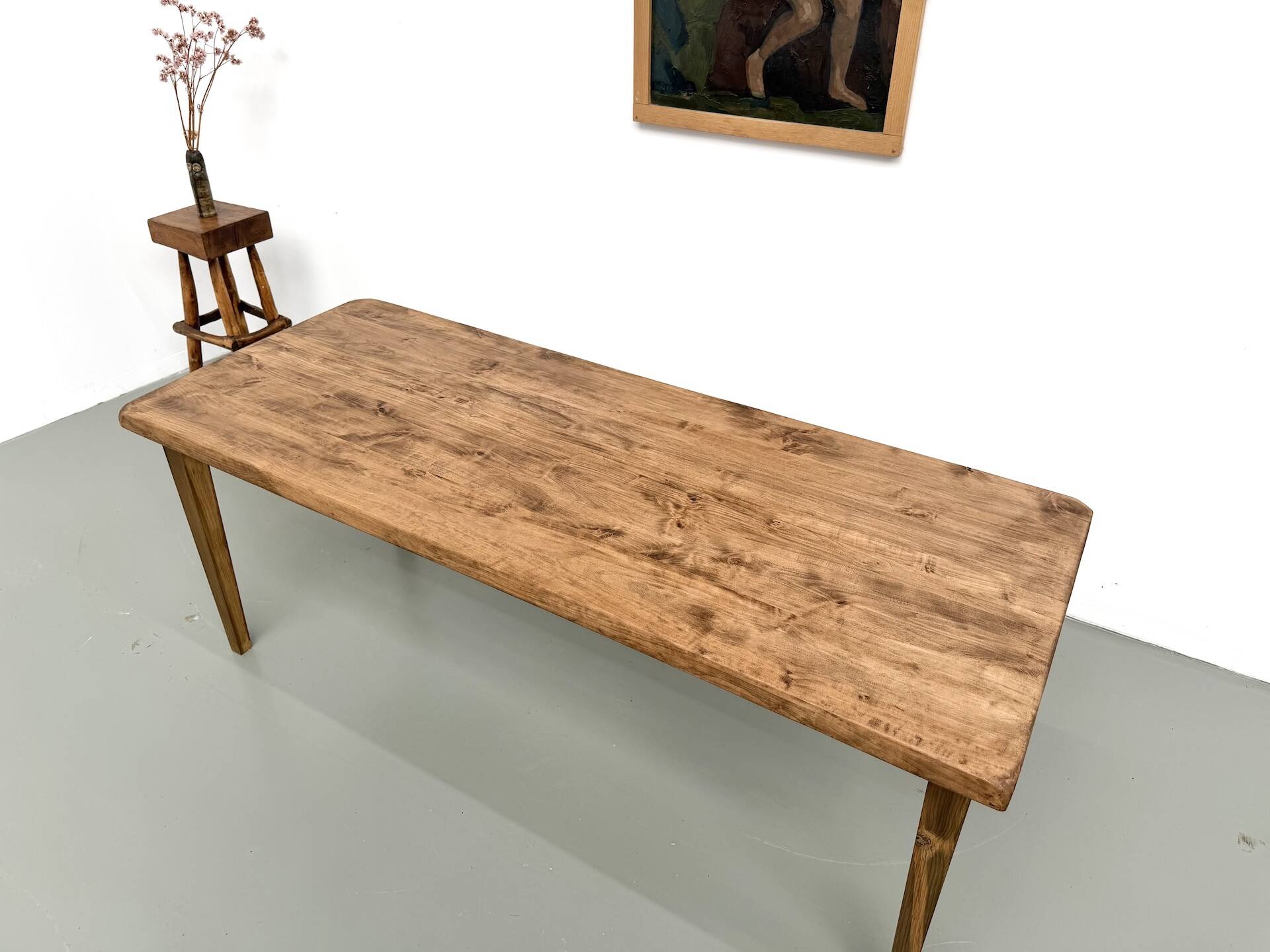 Table de ferme vintage en peuplier