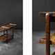 Vintage Danish dessert table in rosewood.