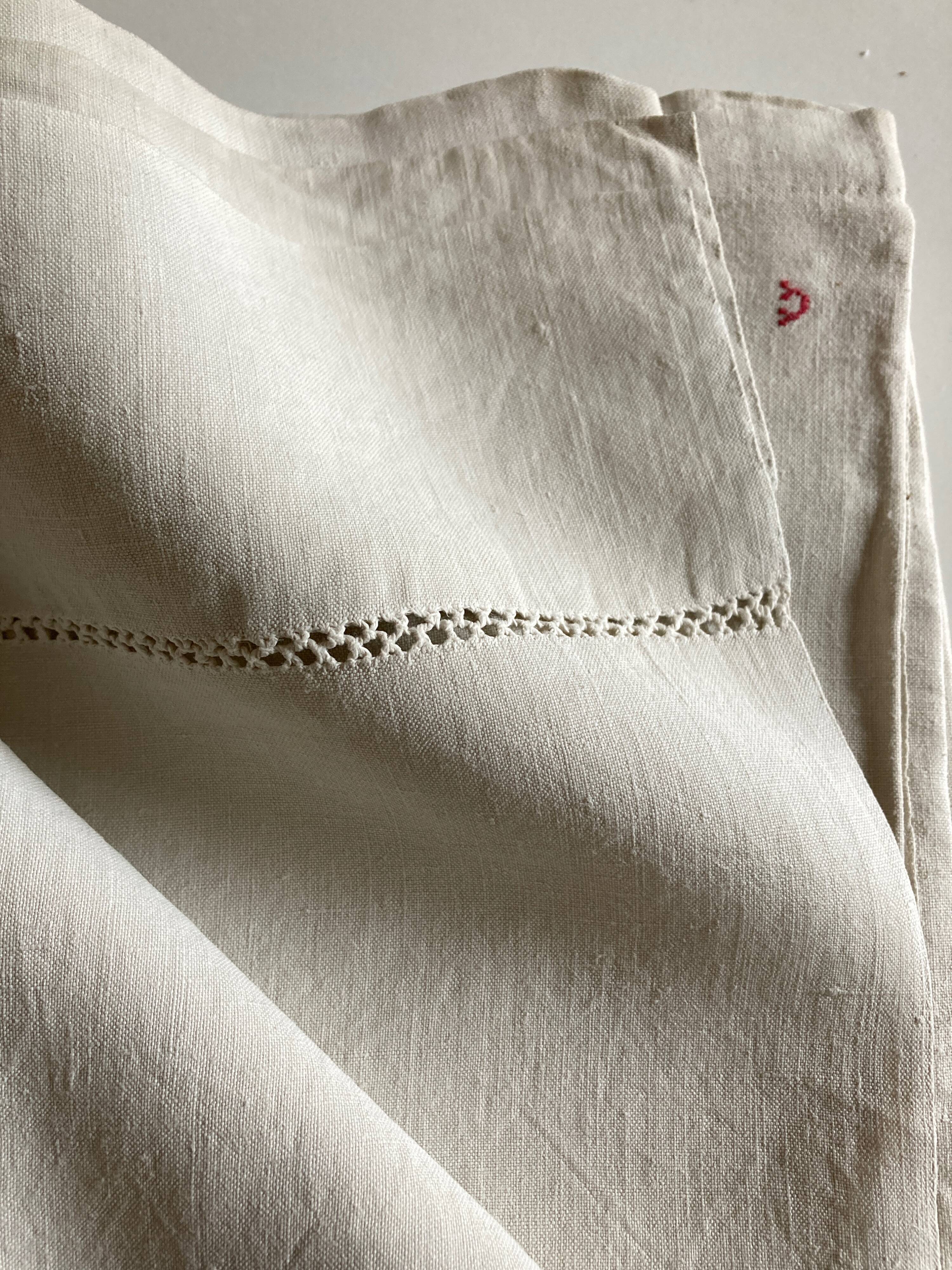 Country sheet linen canvas 19th without monogram L240cm
