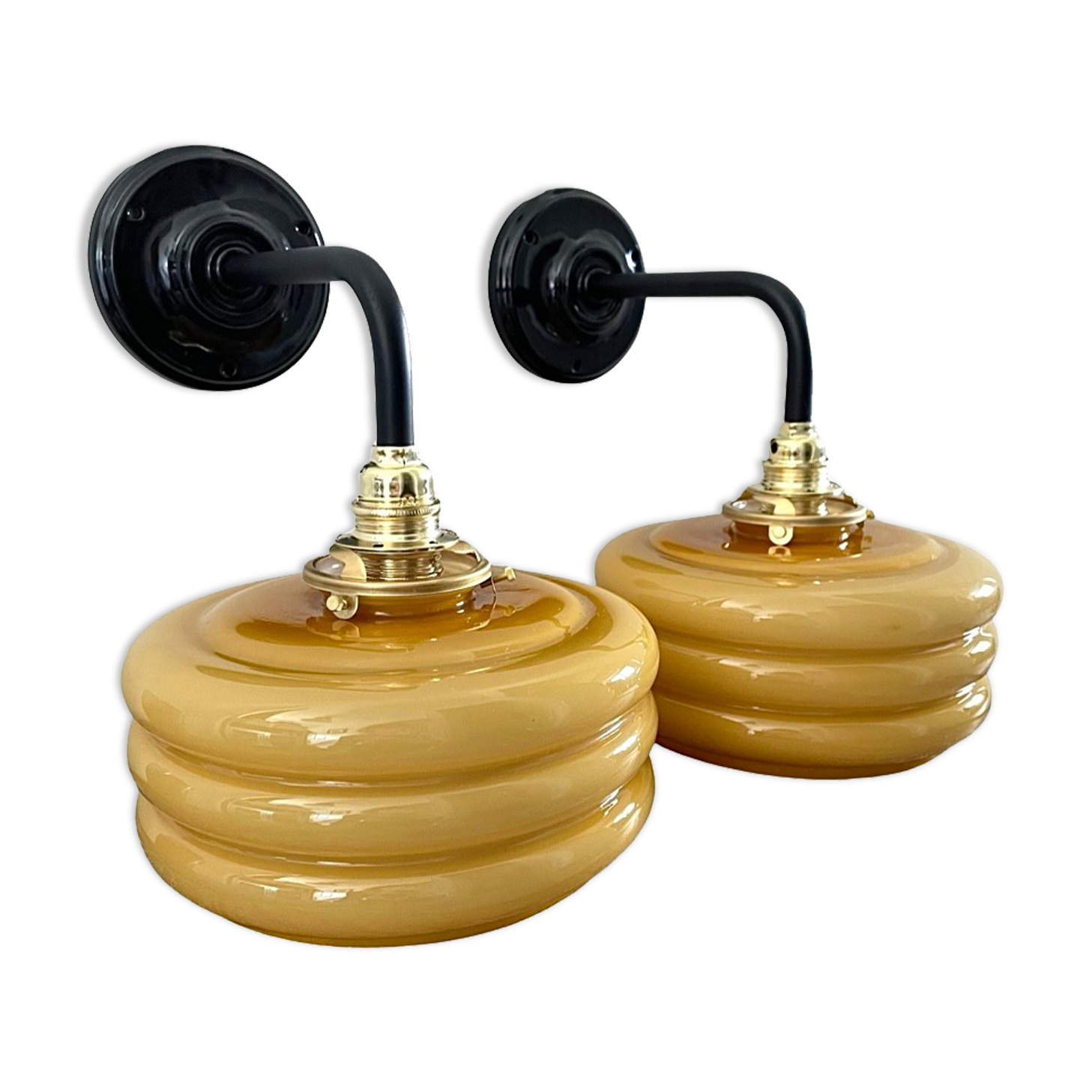 Pair of art deco wall lamps restored